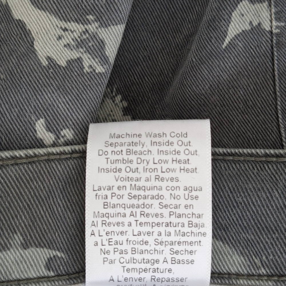 CURRENT/ELLIOTT Stiletto Skinny Jeans Army Green Watercolor Camo Size 30 Cropped - Picture 7 of 10